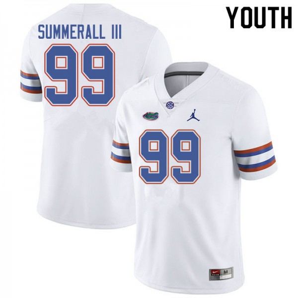 Jordan Brand Youth #99 Lloyd Summerall III Florida Gators College Football Jerseys White